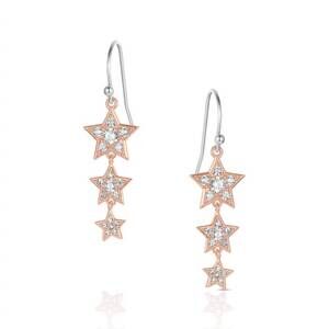 NEW MONTANA SILVERSMITHS women's trio of wishes earrings in rose gold